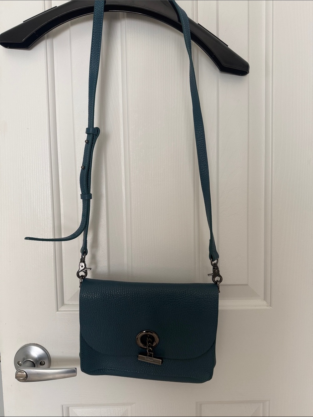 Botkier Waverly Pebbled Teal Leather Crossbody Bag